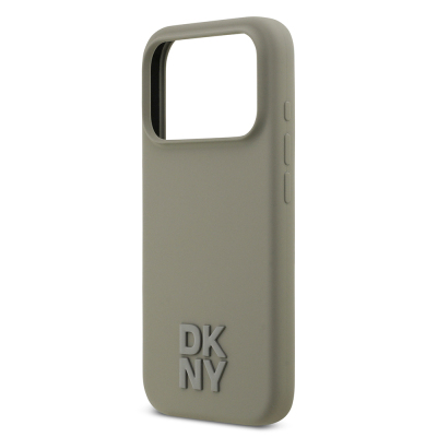 Apple iPhone 17 Pro Case DKNY Original Licensed M-Safe Charging Feature Metal Logo Silicone Cover - 15