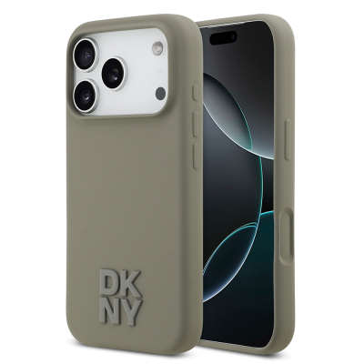 Apple iPhone 17 Pro Case DKNY Original Licensed M-Safe Charging Feature Metal Logo Silicone Cover - 3