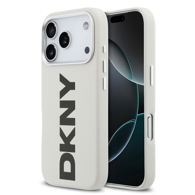 Apple iPhone 17 Pro Case DKNY Original Licensed M-safe Charging Feature PU Large Vertical Logo Cover - 1