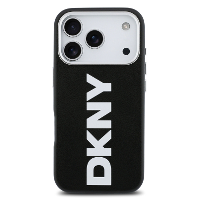 Apple iPhone 17 Pro Case DKNY Original Licensed M-safe Charging Feature PU Large Vertical Logo Cover - 13