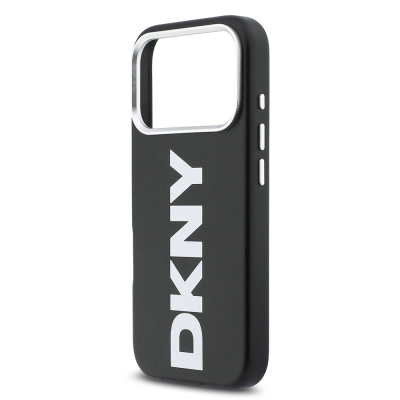 Apple iPhone 17 Pro Case DKNY Original Licensed M-safe Charging Feature PU Large Vertical Logo Cover - 16