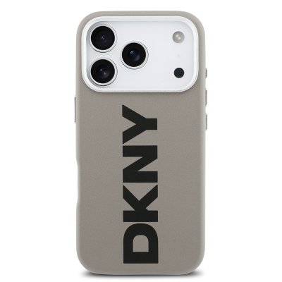 Apple iPhone 17 Pro Case DKNY Original Licensed M-safe Charging Feature PU Large Vertical Logo Cover - 20