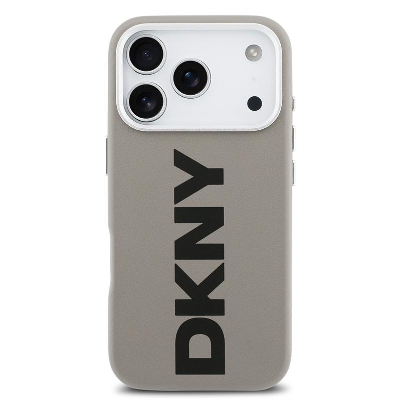 Apple iPhone 17 Pro Case DKNY Original Licensed M-safe Charging Feature PU Large Vertical Logo Cover - 20