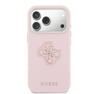 Apple iPhone 17 Pro Case Guess Original Licensed 4G Large Metal Camera Frame PU Leather Resin Cover - 4