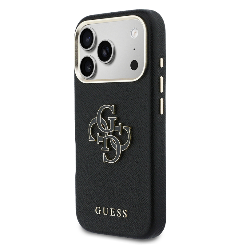Apple iPhone 17 Pro Case Guess Original Licensed 4G Large Metal Camera Frame PU Leather Resin Cover - 10