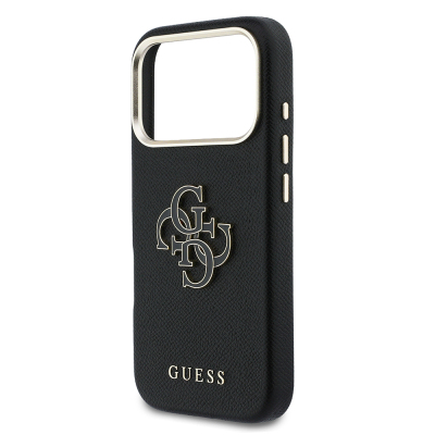 Apple iPhone 17 Pro Case Guess Original Licensed 4G Large Metal Camera Frame PU Leather Resin Cover - 14