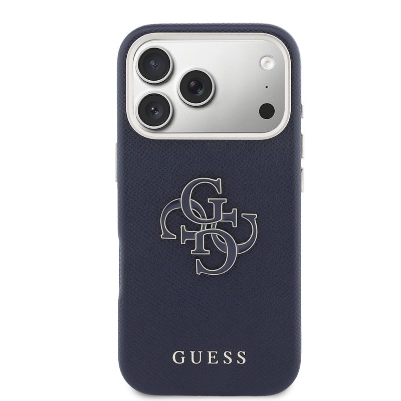 Apple iPhone 17 Pro Case Guess Original Licensed 4G Large Metal Camera Frame PU Leather Resin Cover - 19