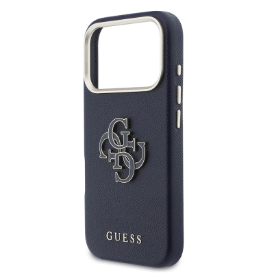Apple iPhone 17 Pro Case Guess Original Licensed 4G Large Metal Camera Frame PU Leather Resin Cover - 22