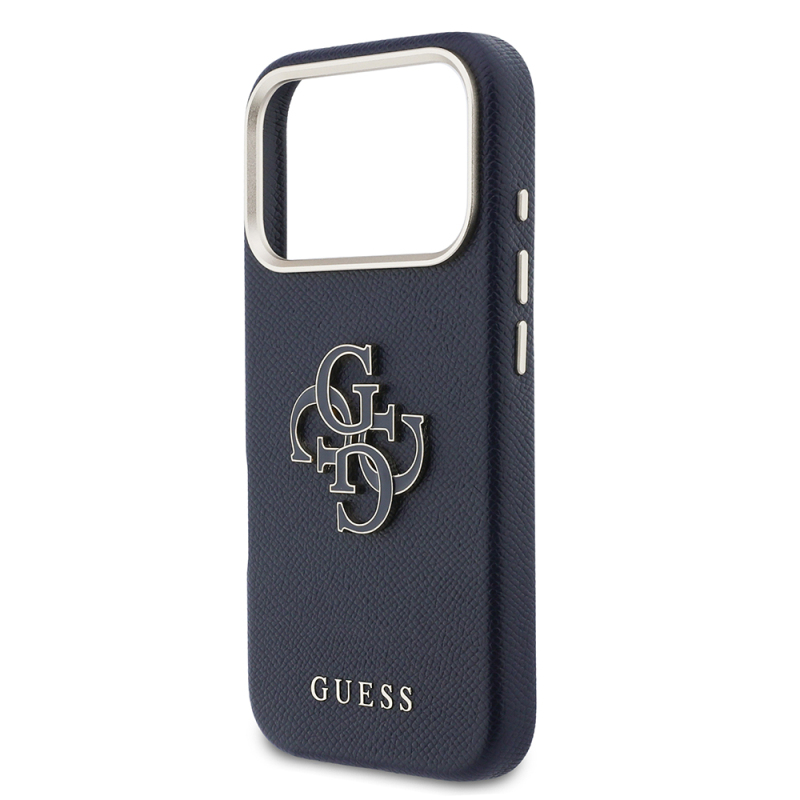 Apple iPhone 17 Pro Case Guess Original Licensed 4G Large Metal Camera Frame PU Leather Resin Cover - 22