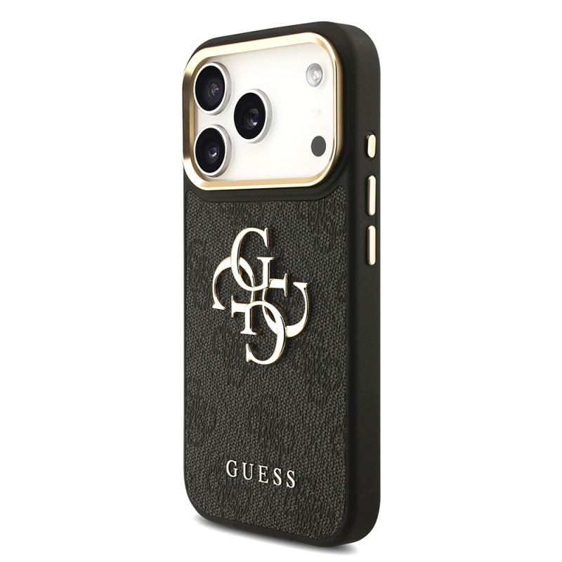 Apple iPhone 17 Pro Case Guess Original Licensed 4G Large Metal Logo Thick Strap Cover - 3