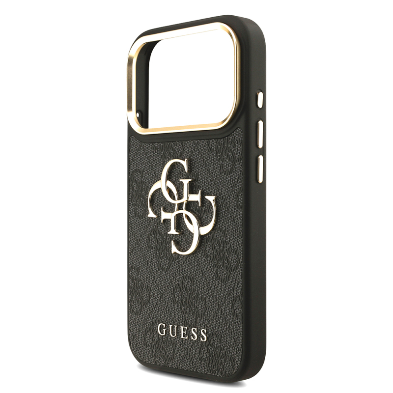 Apple iPhone 17 Pro Case Guess Original Licensed 4G Large Metal Logo Thick Strap Cover - 7