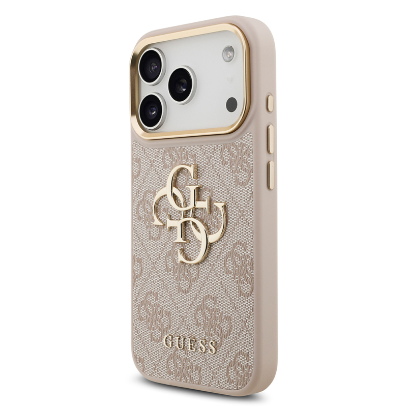 Apple iPhone 17 Pro Case Guess Original Licensed 4G Large Metal Logo Thick Strap Cover - 13