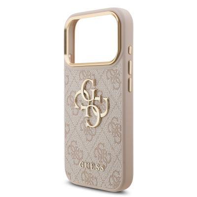 Apple iPhone 17 Pro Case Guess Original Licensed 4G Large Metal Logo Thick Strap Cover - 17