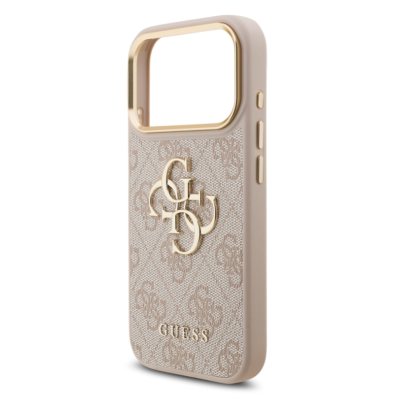 Apple iPhone 17 Pro Case Guess Original Licensed 4G Large Metal Logo Thick Strap Cover - 17