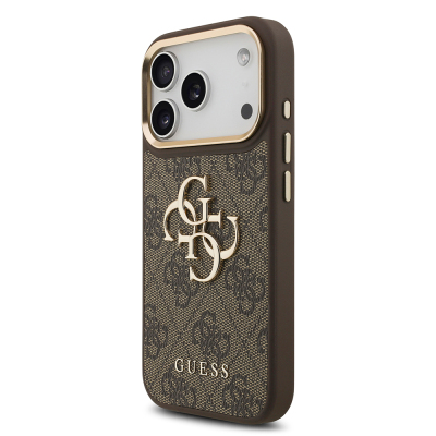 Apple iPhone 17 Pro Case Guess Original Licensed 4G Large Metal Logo Thick Strap Cover - 21