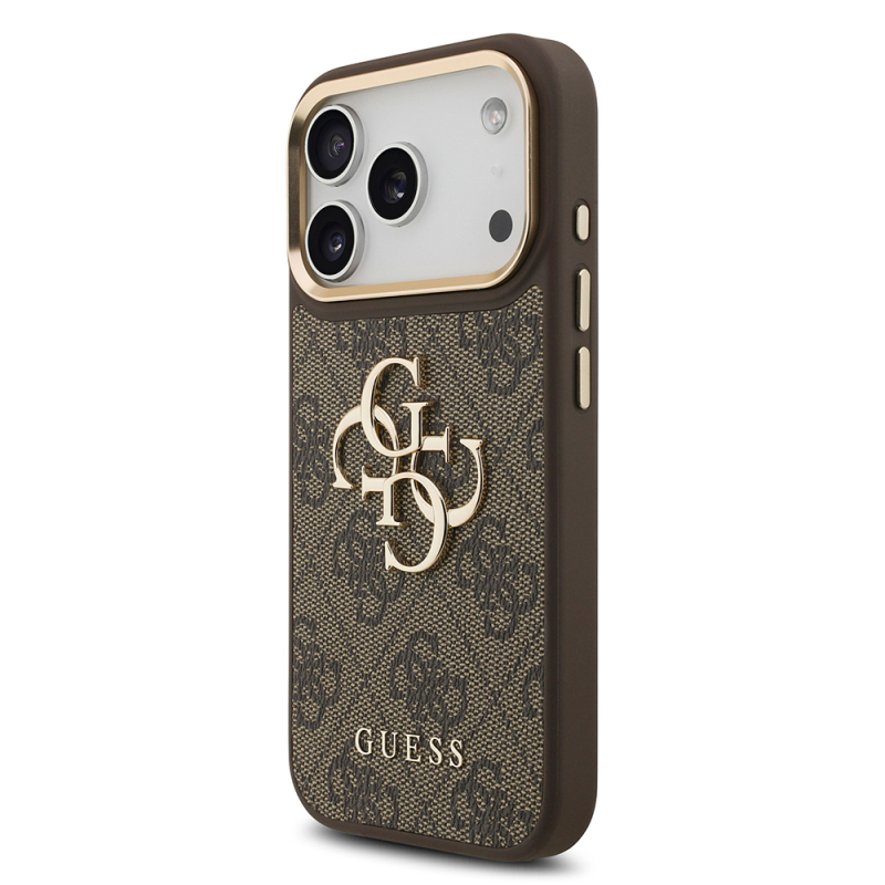 Apple iPhone 17 Pro Case Guess Original Licensed 4G Large Metal Logo Thick Strap Cover - 21