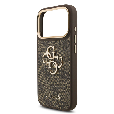 Apple iPhone 17 Pro Case Guess Original Licensed 4G Large Metal Logo Thick Strap Cover - 25