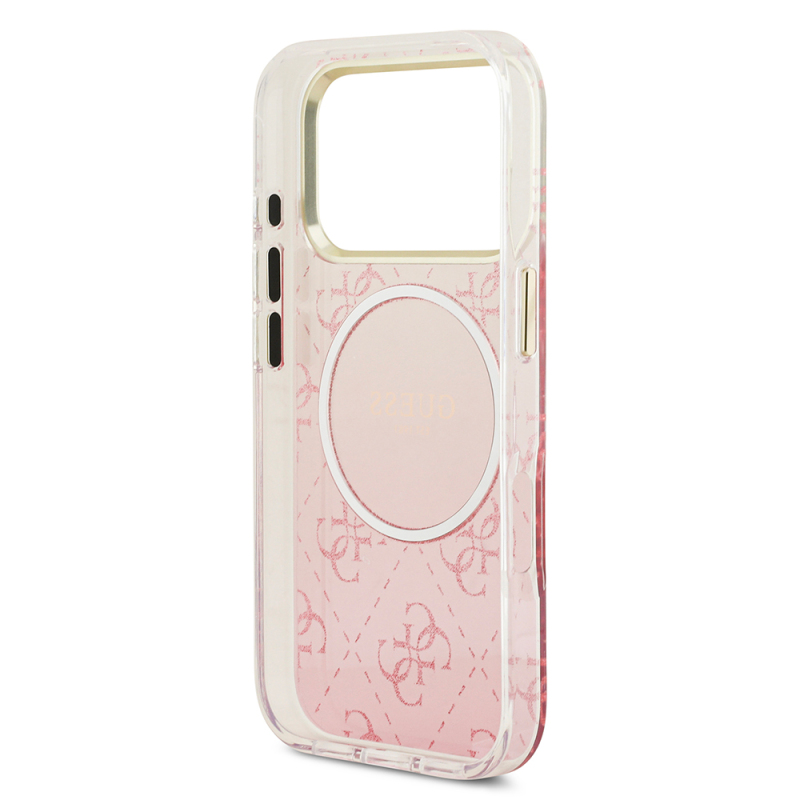 Apple iPhone 17 Pro Case Guess Original Licensed M-safe Charging Feature 4G Patterned Glitter Silicone Cover - 10