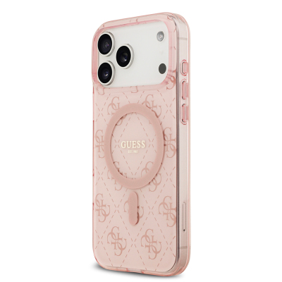Apple iPhone 17 Pro Case Guess Original Licensed M-Safe Charging Feature IML Printed Classic Logo 4G Patterned Cover - 4