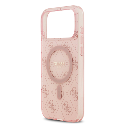 Apple iPhone 17 Pro Case Guess Original Licensed M-Safe Charging Feature IML Printed Classic Logo 4G Patterned Cover - 8
