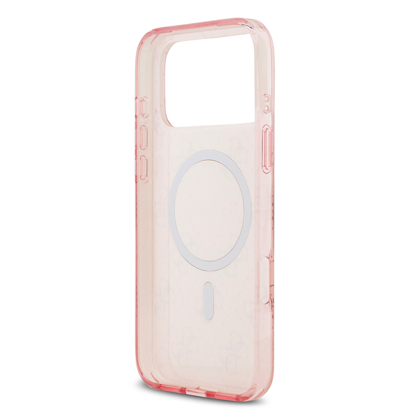 Apple iPhone 17 Pro Case Guess Original Licensed M-Safe Charging Feature IML Printed Classic Logo 4G Patterned Cover - 9