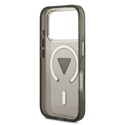 Apple iPhone 17 Pro Case Guess Original Licensed M-Safe Charging Feature IML Printed Triangle Logo Metal Camera Frame Cover - 9