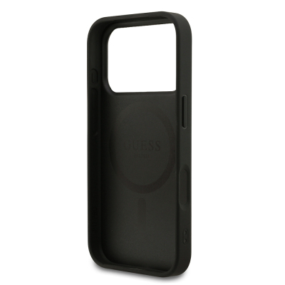Apple iPhone 17 Pro Case Guess Original Licensed M-safe Charging Feature Logo PU Leather Cover - 8