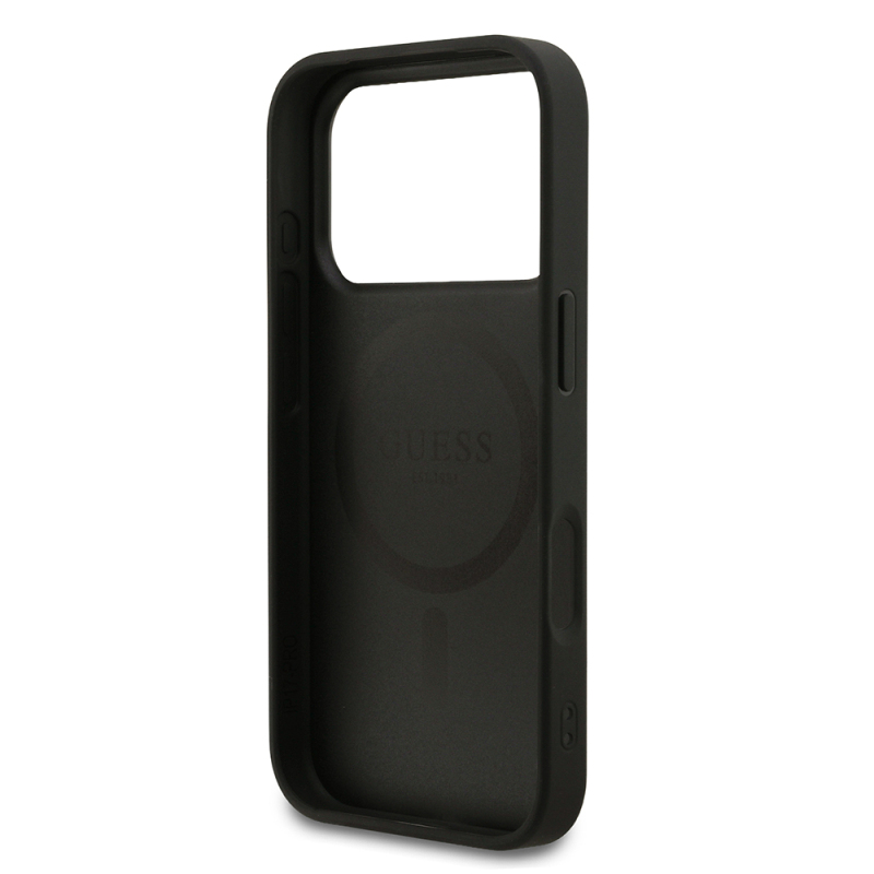 Apple iPhone 17 Pro Case Guess Original Licensed M-safe Charging Feature Logo PU Leather Cover - 8