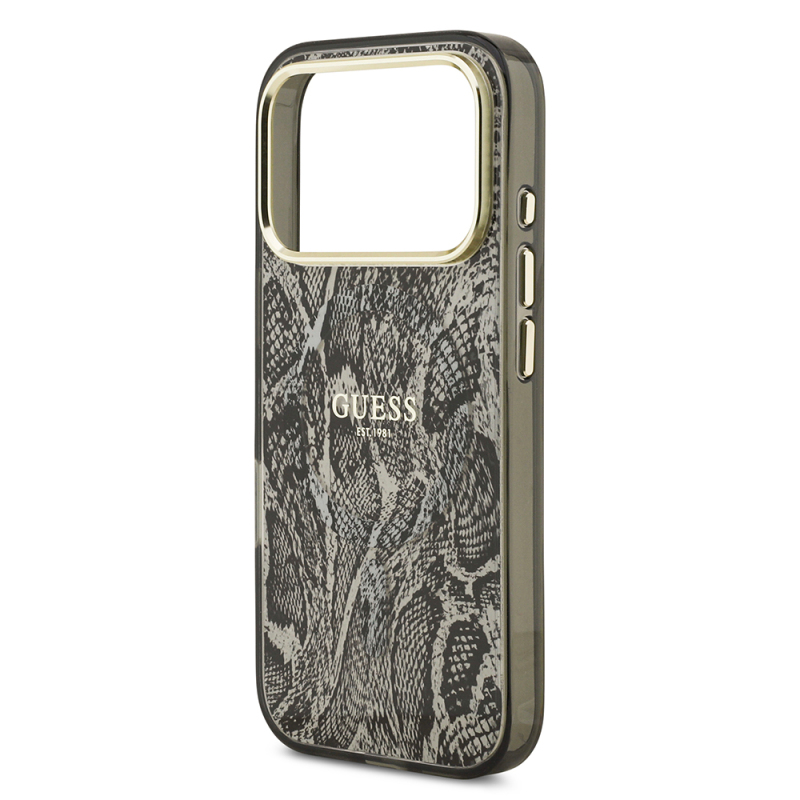 Apple iPhone 17 Pro Case Guess Original Licensed M-safe Charging Feature Text Logo Python Patterned Cover - 8