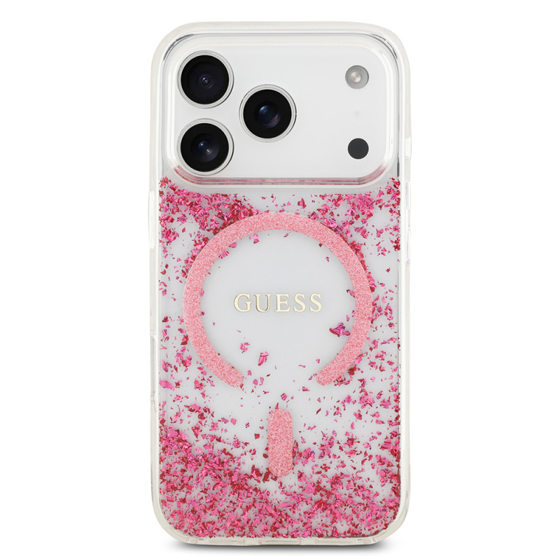 Apple iPhone 17 Pro Case Guess Original Licensed M-safe Charging Transparent Resin Bottom Cover - 5