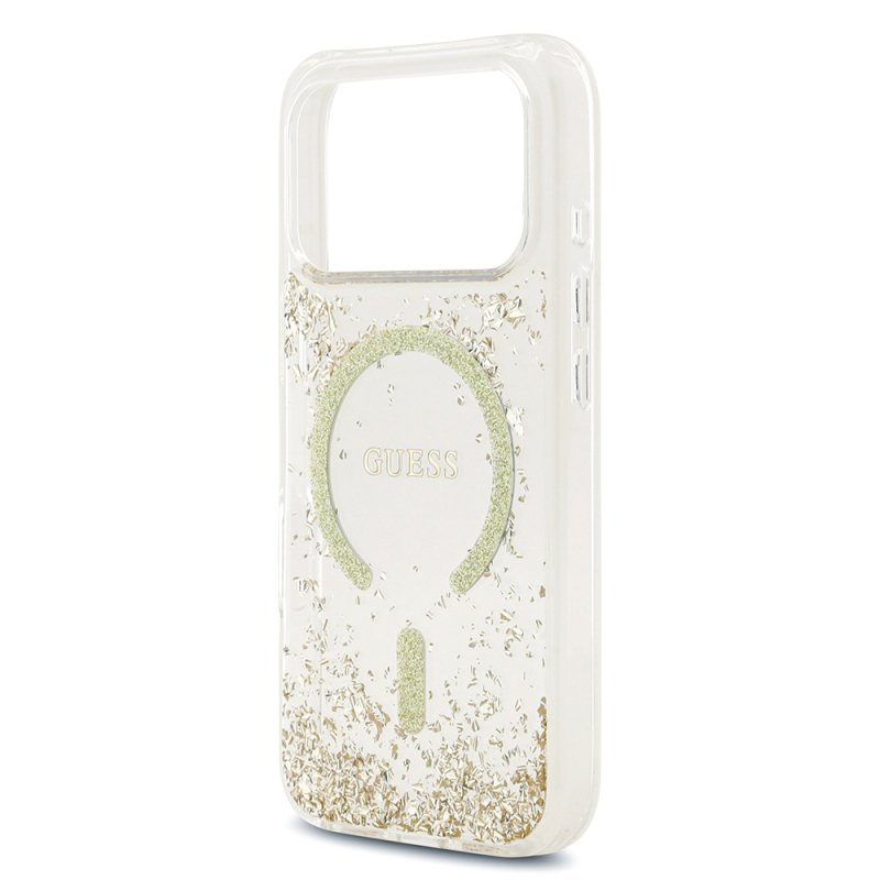 Apple iPhone 17 Pro Case Guess Original Licensed M-safe Charging Transparent Resin Bottom Cover - 15