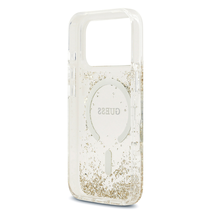 Apple iPhone 17 Pro Case Guess Original Licensed M-safe Charging Transparent Resin Bottom Cover - 16