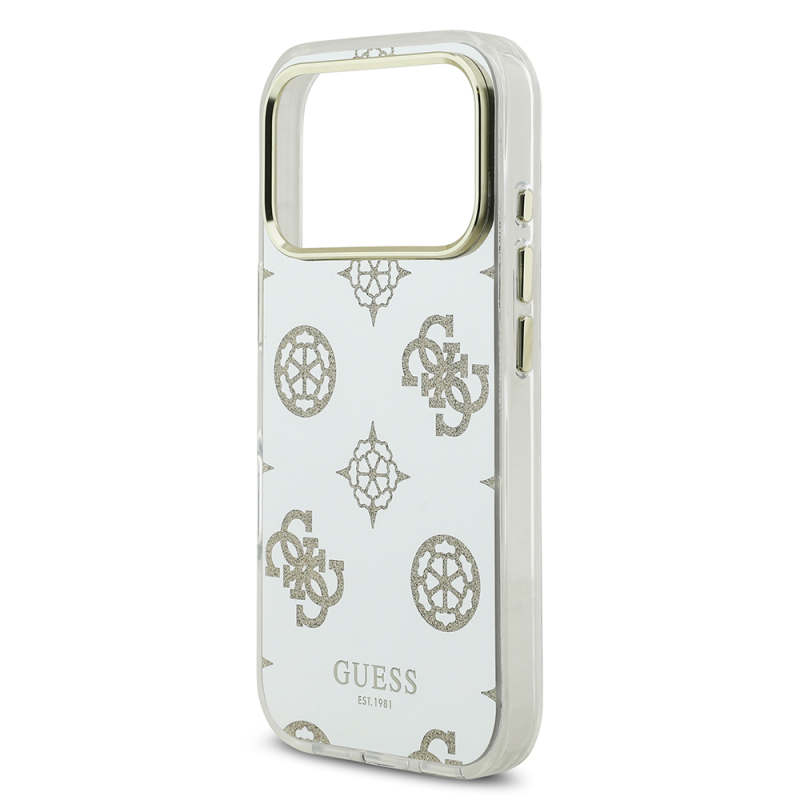 Apple iPhone 17 Pro Case Guess Original Licensed Metal Camera Frame Glitter Mirror Cover - 8