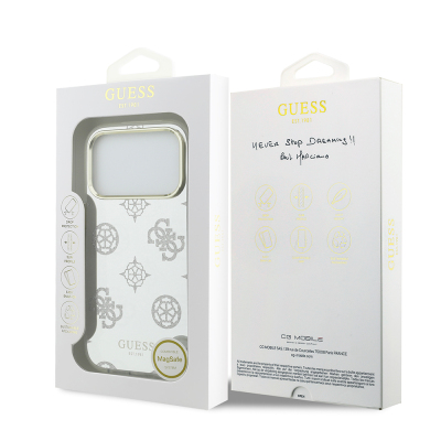 Apple iPhone 17 Pro Case Guess Original Licensed Metal Camera Frame Glitter Mirror Cover - 17