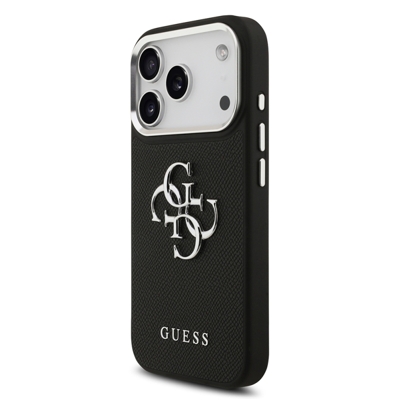 Apple iPhone 17 Pro Case Guess Original Licensed PU Leather 4G Large Metal Logo Design Cover - 3