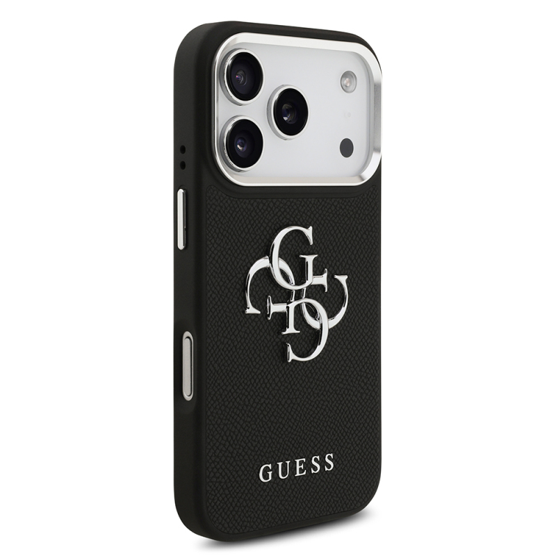 Apple iPhone 17 Pro Case Guess Original Licensed PU Leather 4G Large Metal Logo Design Cover - 5
