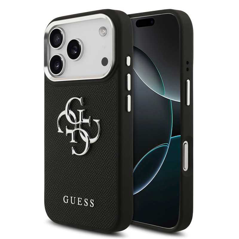 Apple iPhone 17 Pro Case Guess Original Licensed PU Leather 4G Large Metal Logo Design Cover - 2