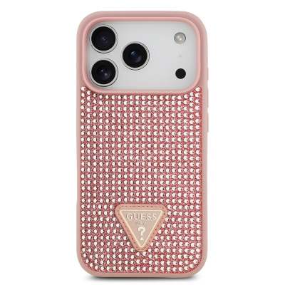 Apple iPhone 17 Pro Case Guess Original Licensed Stone Back Triangle Logo Cover - 7