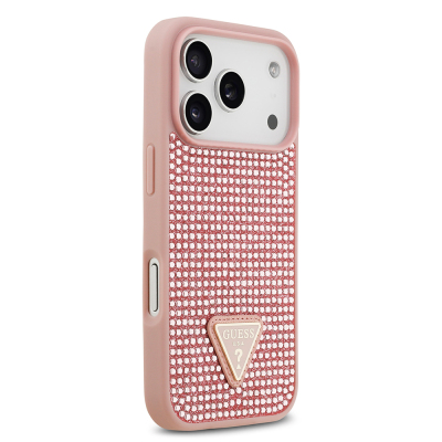 Apple iPhone 17 Pro Case Guess Original Licensed Stone Back Triangle Logo Cover - 8