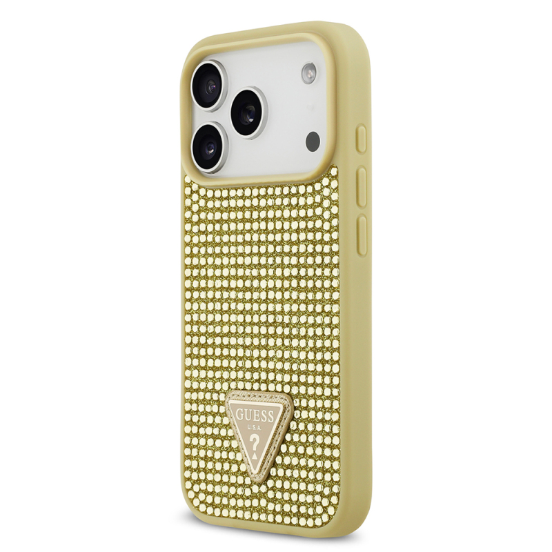 Apple iPhone 17 Pro Case Guess Original Licensed Stone Back Triangle Logo Cover - 13