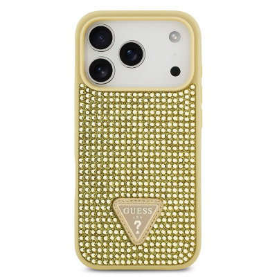 Apple iPhone 17 Pro Case Guess Original Licensed Stone Back Triangle Logo Cover - 14