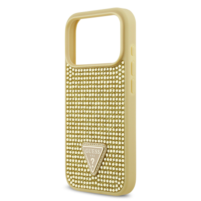 Apple iPhone 17 Pro Case Guess Original Licensed Stone Back Triangle Logo Cover - 17