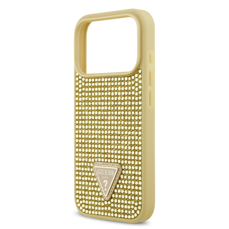 Apple iPhone 17 Pro Case Guess Original Licensed Stone Back Triangle Logo Cover - 17