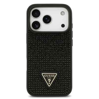 Apple iPhone 17 Pro Case Guess Original Licensed Stone Back Triangle Logo Cover - 21