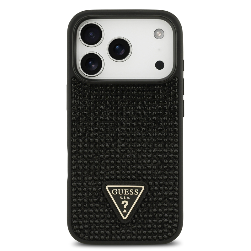 Apple iPhone 17 Pro Case Guess Original Licensed Stone Back Triangle Logo Cover - 21
