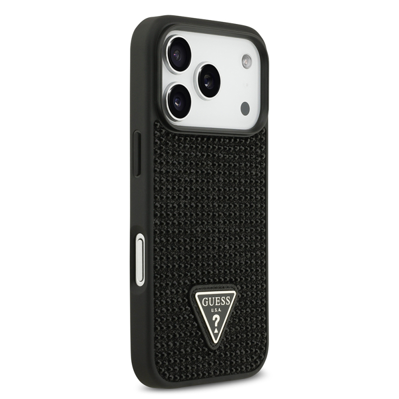 Apple iPhone 17 Pro Case Guess Original Licensed Stone Back Triangle Logo Cover - 22