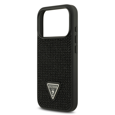Apple iPhone 17 Pro Case Guess Original Licensed Stone Back Triangle Logo Cover - 24