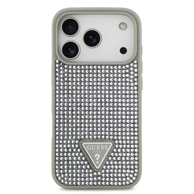 Apple iPhone 17 Pro Case Guess Original Licensed Stone Back Triangle Logo Cover - 28