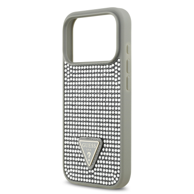 Apple iPhone 17 Pro Case Guess Original Licensed Stone Back Triangle Logo Cover - 31
