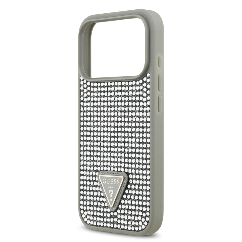 Apple iPhone 17 Pro Case Guess Original Licensed Stone Back Triangle Logo Cover - 31